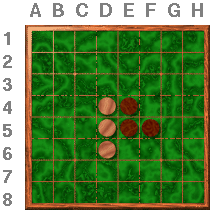Placing a disc (2): White played D6