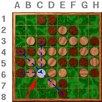 Placing a disc (3): Black play C6